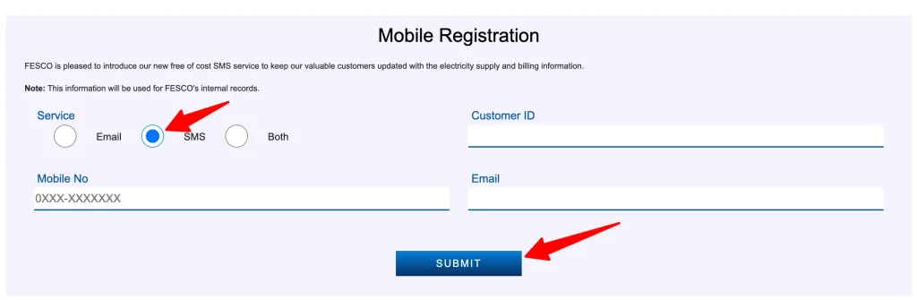 FESCO SMS Service with Website